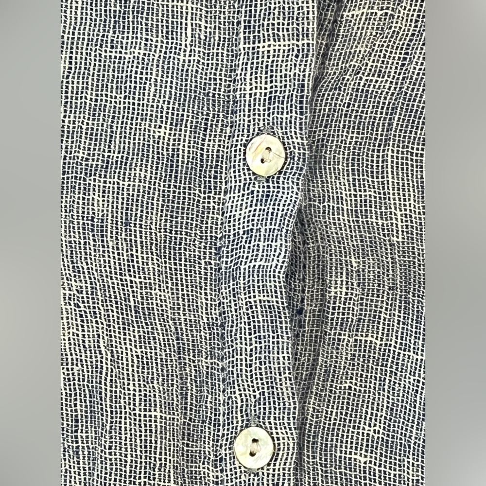 Casual Light Blue Button-Up LINEN TUNIC SHIRT BY TAHARI, WOMENS SIZE M - Picture 7 of 9